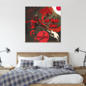 Laat ze komen, Japanse samoerai krijger Canvas Afdruk (Insitu (Slaapkamer))