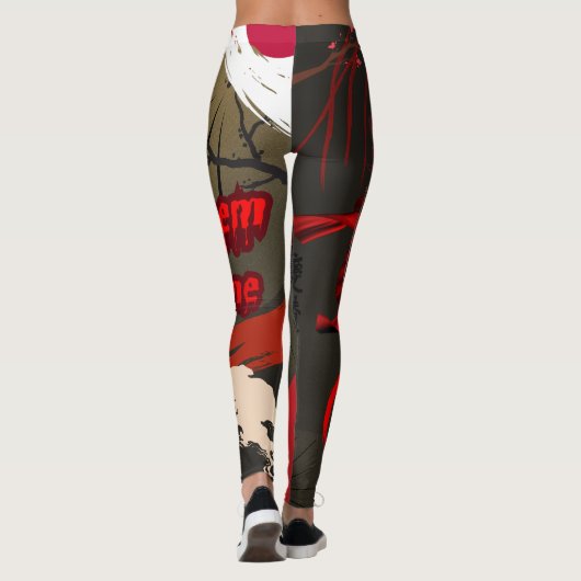 Laat ze komen, Japanse samoerai krijger Leggings (Achterkant)