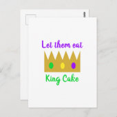 Laat ze koning Cake Mardi Gras kroon eten Briefkaart (Voorkant / Achterkant)