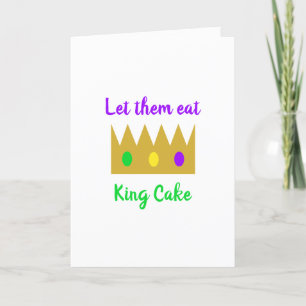 Laat ze koning Cake Mardi Gras kroon eten Kaart