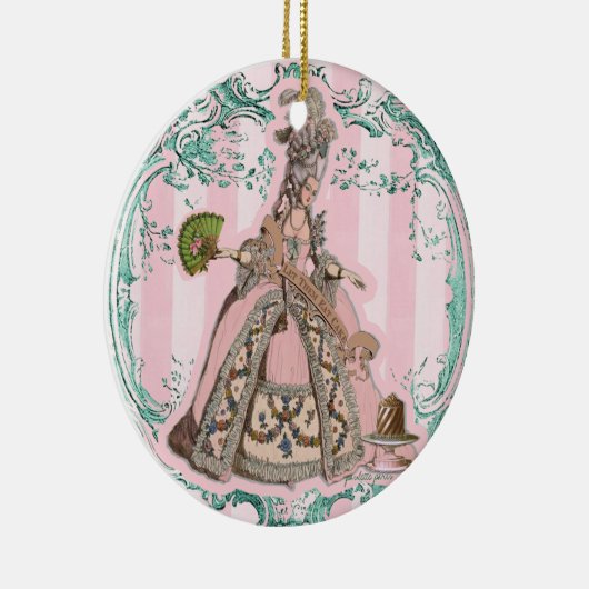 Laat ze Marie Antoinette Pink Ornament eten (Rechts)