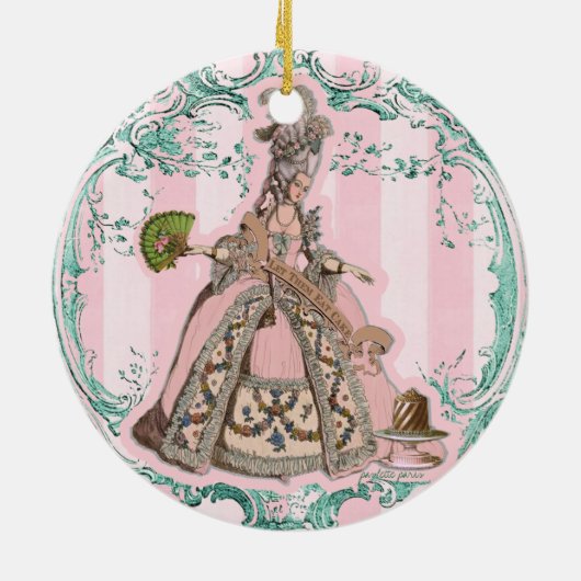 Laat ze Marie Antoinette Pink Ornament eten (Achterkant)