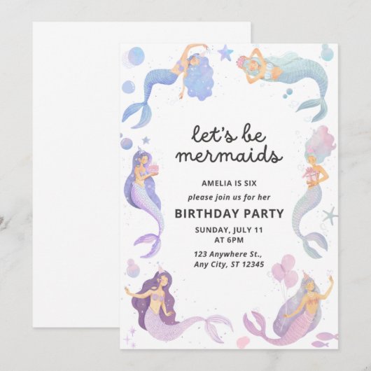 Laat ze meerminnen zijn kaart (Voorkant / Achterkant)