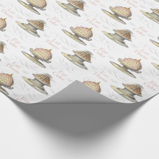 Laat ze taart eten  Franse huwelijksverjaardag Cadeaupapier (Hoek)