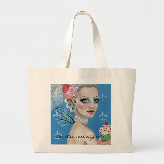Laat ze taart eten, laat ze cupcake eten. grote tote bag (Voorkant)