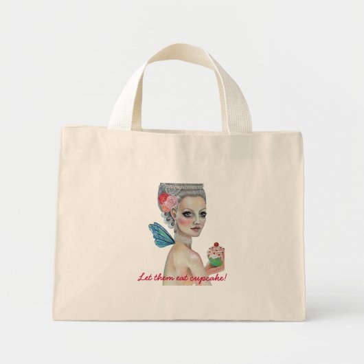 Laat ze taart eten, laat ze cupcake eten. mini tote bag (Voorkant)