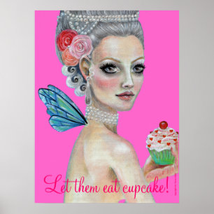 Laat ze taart eten, laat ze cupcake eten... poster