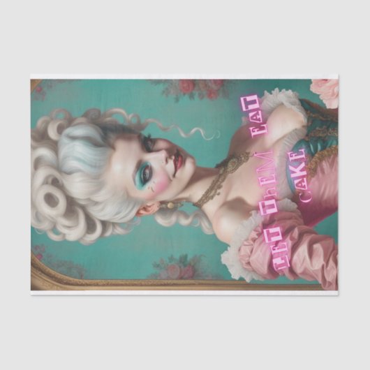 Laat ze taart eten Marie Antoinette Decoupage papi Tissuepapier (Voorkant)