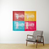 "Laat ze taart eten": Marie Antoinette (pop kunst) Wandkleed (In Situ (horizontaal))