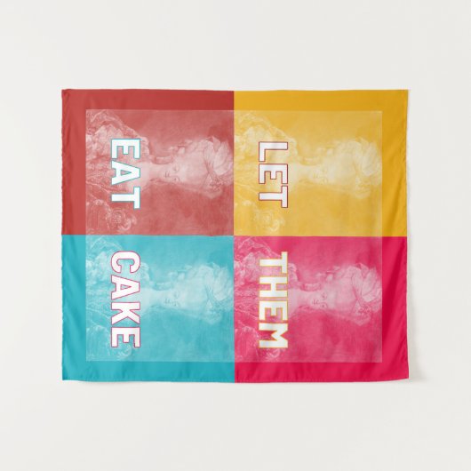 "Laat ze taart eten": Marie Antoinette (pop kunst) Wandkleed (Voorkant (horizontaal))