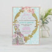 Laat ze taart eten Marie Antoinette Vrijgezellenfe Kaart (Staand voorkant)