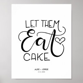 Laat ze taart eten - met letters - gepersonaliseer poster