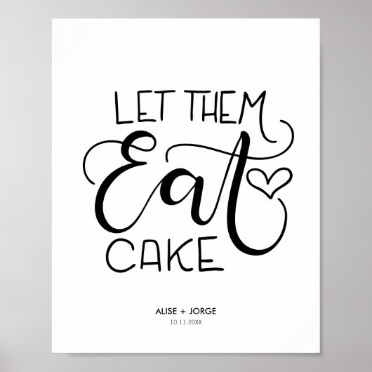 Laat ze taart eten - met letters - gepersonaliseer poster (Voorkant)