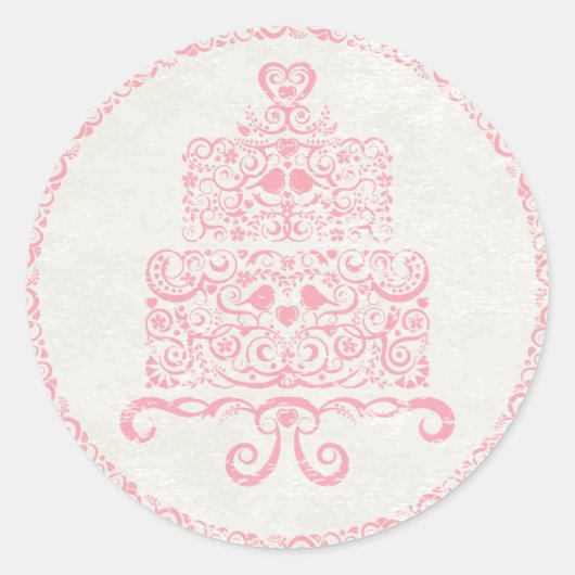 Laat ze taart eten Sticker - Roze (Voorkant)
