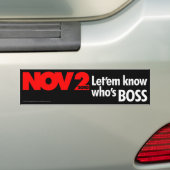 Laat ze weten wie Boss is. Bumpersticker (Op auto)