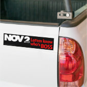 Laat ze weten wie Boss is. Bumpersticker (Op Truck)