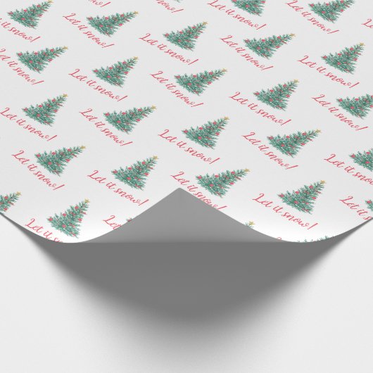 Laat zijn sneeuwkerstboom  script cadeaupapier (Hoek)