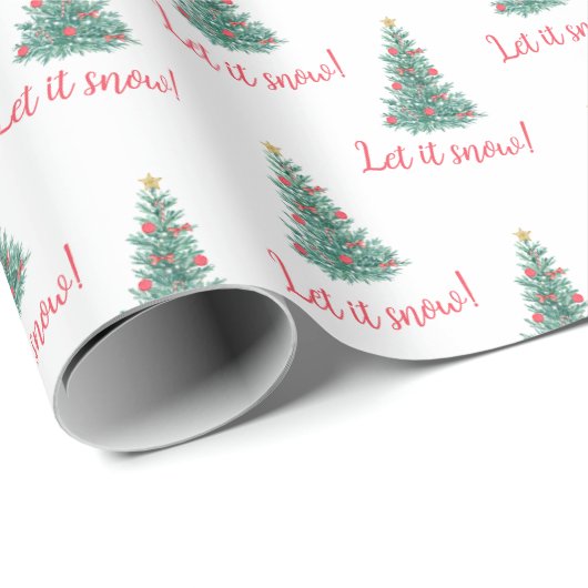 Laat zijn sneeuwkerstboom  script cadeaupapier (Rol Hoek)