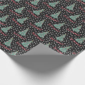 Laat zijn sneeuwkerstboom  zwart cadeaupapier (Hoek)