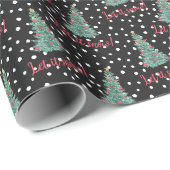 Laat zijn sneeuwkerstboom  zwart cadeaupapier (Rol Hoek)