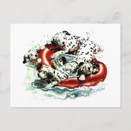 Laat zwemmen briefkaart (Voorkant)