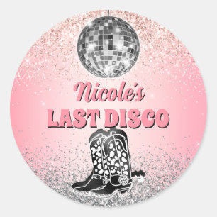 Laatst aangepast Disco Retro Bachelorette Ronde Sticker