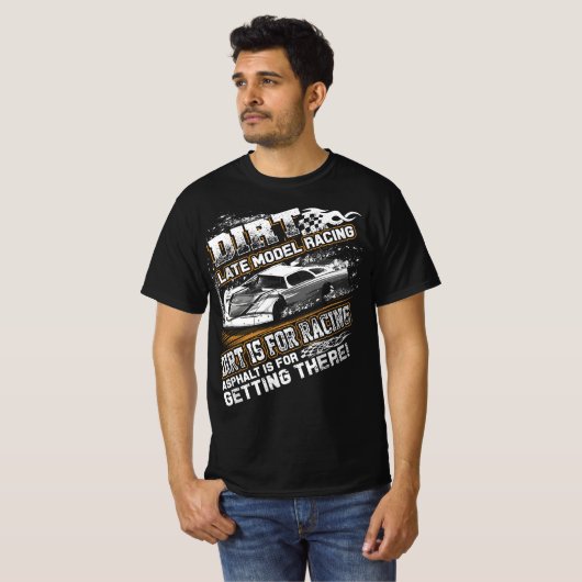 Laatst gewijzigd model van Dirt Track Racing Dirt T-shirt (Voorkant volledig)