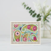 Laatst Paisley - Aqua - Briefkaart (Staand voorkant)