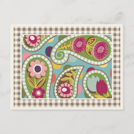 Laatst Paisley - Aqua - Briefkaart (Voorkant)