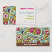 Laatst Paisley - Aqua - Visitekaartje (Voorkant / Achterkant)