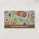 Laatst Paisley - Aqua - Visitekaartje (Achterkant)