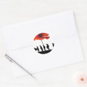 LAATST VERGETEN WE SOLDATEN MARCHEREN RONDE STICKER (Envelop)