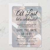 Laatste 2 foto Eenvoudige overlay Wedding Celebrat Save The Date (Voorkant)