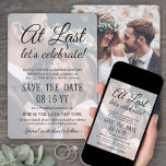 Laatste 2 foto Eenvoudige overlay Wedding Celebrat Save The Date<br><div class="desc">kondig het vrolijke nieuws van uw aanstaande ontvangst-enige trouwviering met unieke "bij Eindtijd het Eeuwige"de bekleding van de douanefoto sparen de datumuitnodigingen uit. Alle formuleringen zijn eenvoudig te personaliseren voor een ceremonie voor hernieuwing van de stembusgang, een latere bruiloft, een eerste verjaardag of een partij na de ontwikkeling. Vermeld de...</div>