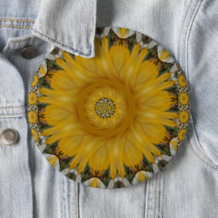Laatste Afrikaanse traditionele zonnebloem kunstpr Ronde Button 6,0 Cm