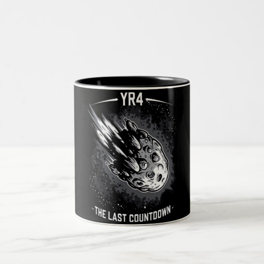 Laatste aftelling YR4 asteroïde Tweekleurige Koffiemok (Center)