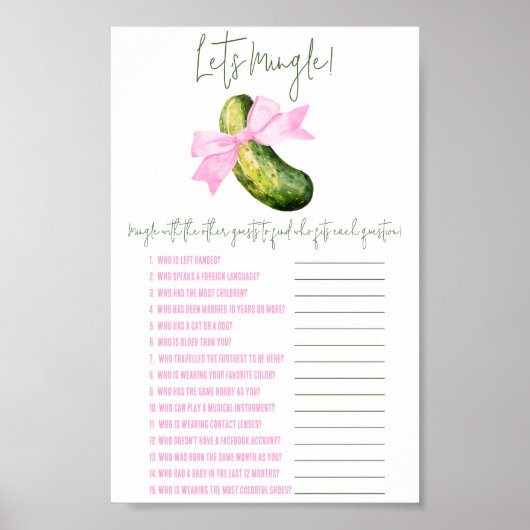 Laatste augurk, laten we douchespel mengen poster (Voorkant)