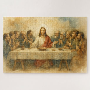 Laatste Avondmaal Aardige Warme Tonen Christelijke Legpuzzel