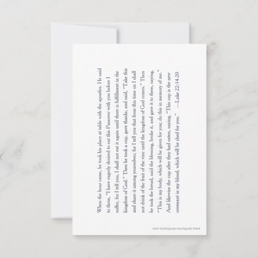 Laatste Avondmaal, Kaart voor de week, Lukas 22 (Achterkant)