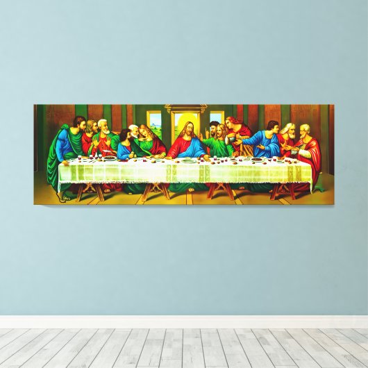 Laatste avondmaal stretched canvas Print (Insitu (Houten vloer))