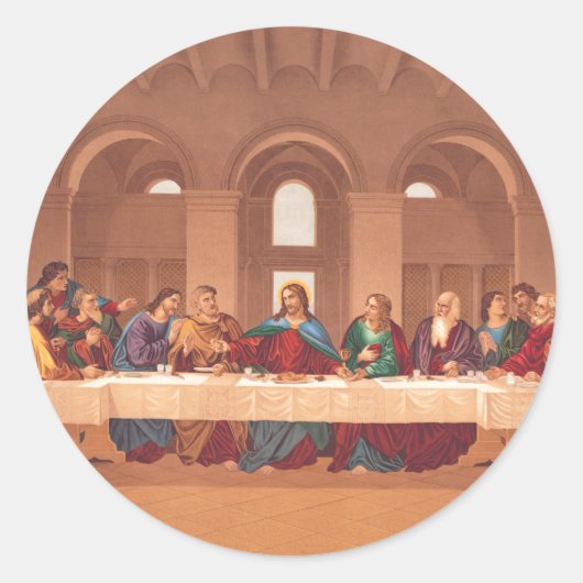 Laatste avondmaal van Jezus Christus Ronde Sticker (Voorkant)