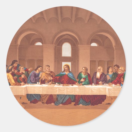 Laatste avondmaal van Jezus Christus Ronde Sticker (Voorkant)