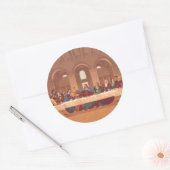 Laatste avondmaal van Jezus Christus Ronde Sticker (Envelop)