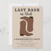 Laatste Bash in Nash Bachelorette Boots Invitation Kaart (Voorkant)