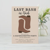 Laatste Bash in Nash Bachelorette Boots Invitation Kaart (Staand voorkant)