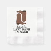 Laatste Bash in Nash Bachelorette Boots Servet (Voorkant)