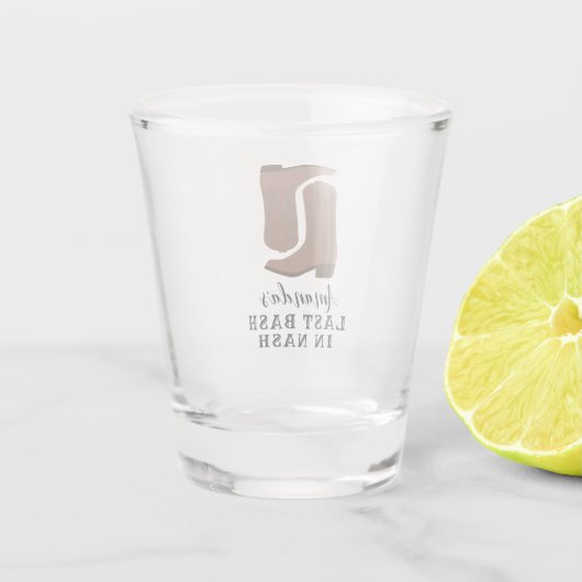 Laatste Bash in Nash Bachelorette Boots Shot Glas (Achterkant)