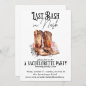 Laatste Bash in Nash Bachelorette Party Floral Kaart (Voorkant / Achterkant)