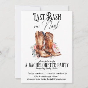 Laatste Bash in Nash Bachelorette Party Floral Kaart