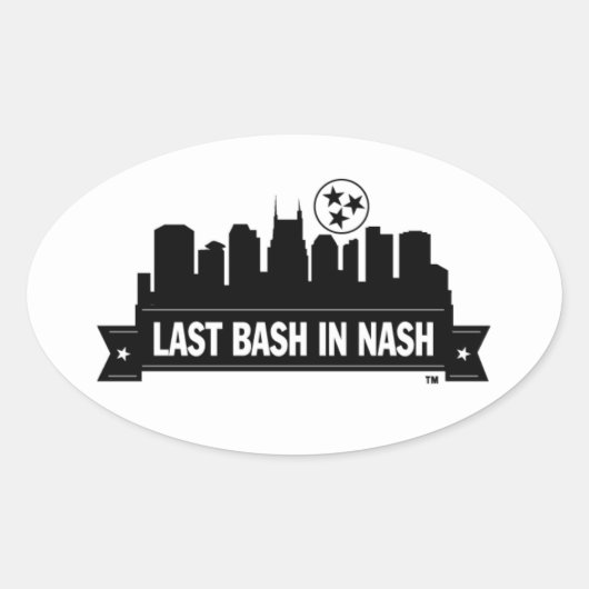 Laatste bash in Nash Skyline Ovale Sticker (Voorkant)
